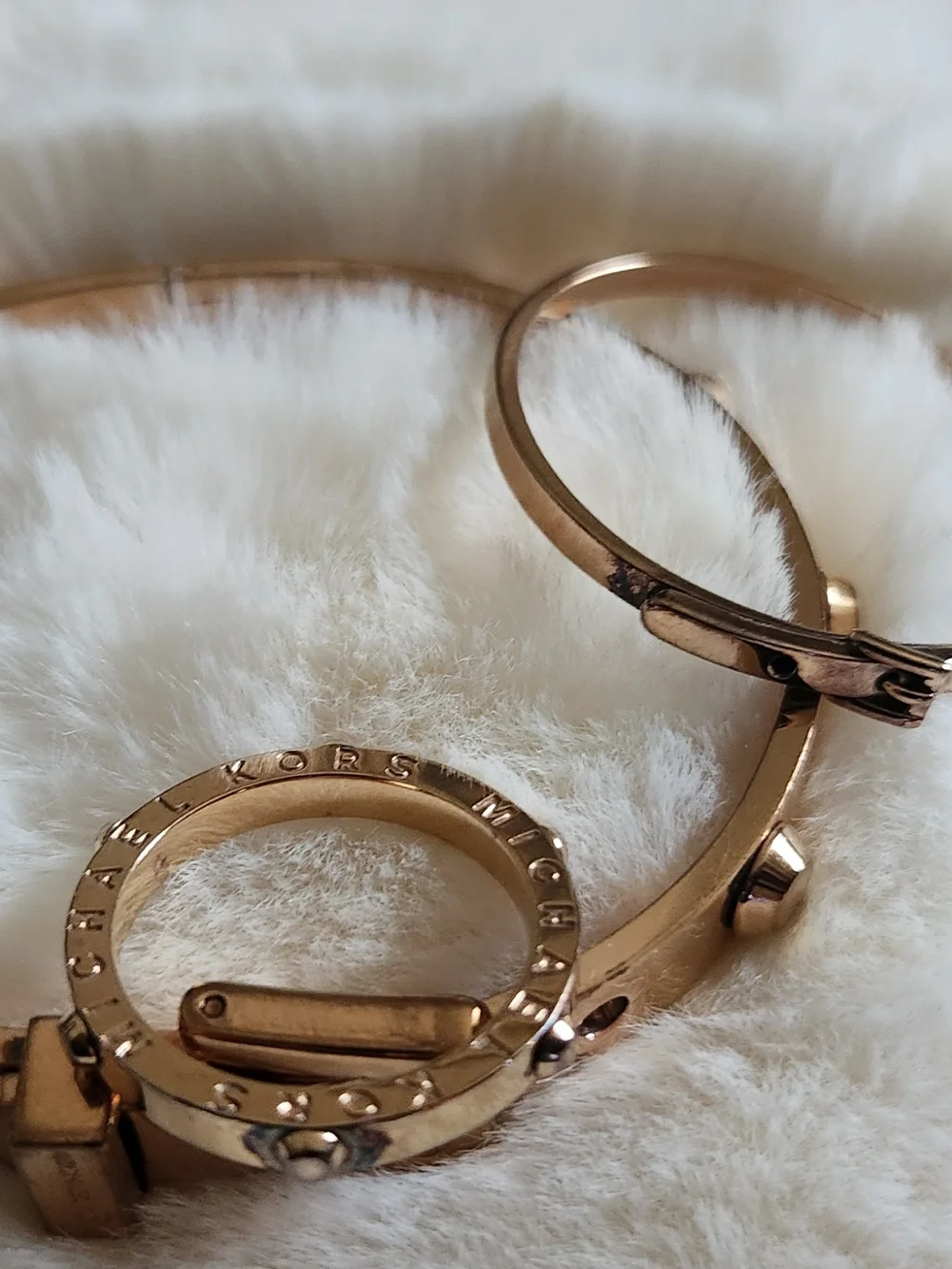 ROSE Gold-Tone Women's Bangle, Hoop Earrings and Ring Set By MICHAEL KORS
